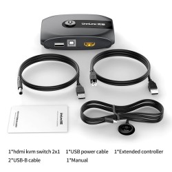 HDMI KVM switch - met extender - 4 USB 2.0 - 4K30Hz 1080P60HzHDMI-schakelaars