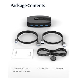 KVM-switch - USB 2.0 / 3.0 - voor Windows 10 / pc / toetsenbord / muis / printer - delen / koppelenHDMI-schakelaars