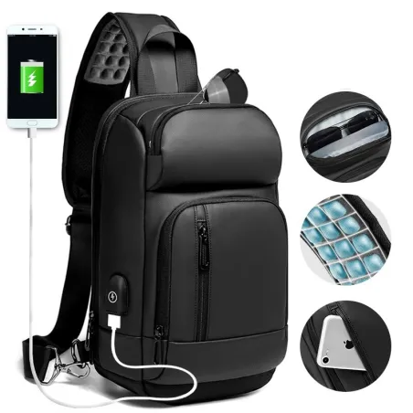 Modieuze schouder laptoptas - rugzak met USB-oplaadpoort - waterdichtRugzakken