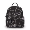 Mini sac à dos tendance - imperméable - visage abstrait imprimé