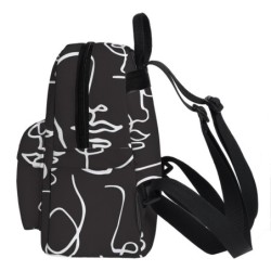Mini sac à dos tendance - imperméable - visage abstrait imprimé