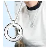 Modieuze ronde wolfraam hanger - met titanium stalen kettingKettingen