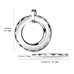 Modieuze ronde wolfraam hanger - met titanium stalen kettingKettingen