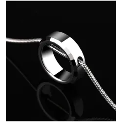 Trendy ronde hanger - met titanium stalen ketting - unisexHalskettingen