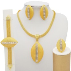 Luxe gouden sieradenset - halsketting - oorbellen / armband / ring - Afrikaanse stijlSieradensets
