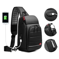 Multifunctionele crossbodytas - 9,7" laptoprugzak - met USB-oplaadpoort - waterdichtRugzakken