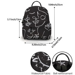 Mini sac à dos tendance - imperméable - visage abstrait imprimé