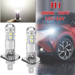 Phare de voiture - Ampoule LED - 6000K - H1 - 80W - 2 pièces