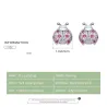 Oorbellen met lieveheersbeestje - roze zirkonia - 925 sterling zilverOorbellen