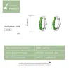 Ronde oorbellen met groene bamboe - 925 sterling zilverOorbellen