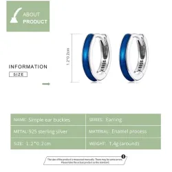 Boucles d'oreilles créoles bleues - Argent 925