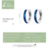 Boucles d'oreilles créoles bleues - Argent 925