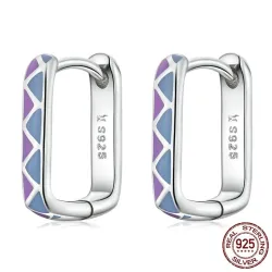 Contrast kleur paars-blauwe oorbellen - 925 sterling zilverOorbellen