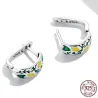 Verse natuurlijke citroen / bladeren - oorknopjes - 925 sterling zilverOorbellen