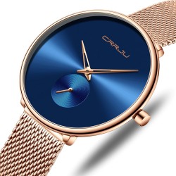 CRRJU - montre de luxe à la mode - avec bracelet en maille - étanche
