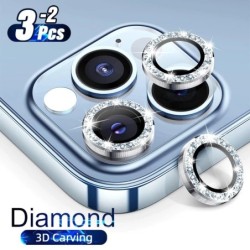 Protecteur d'objectif d'appareil photo en diamant - anneau en métal scintillant - pour iPhone