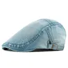 Trendy flatcap / hoed - eendenbektype - gewassen denim - unisexPetten & Hoeden