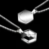 Pendentif hexagonal avec cristal - collier de tungstène