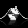 Pendentif hexagonal avec cristal - collier de tungstène