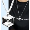 Pendentif hexagonal avec cristal - collier de tungstène