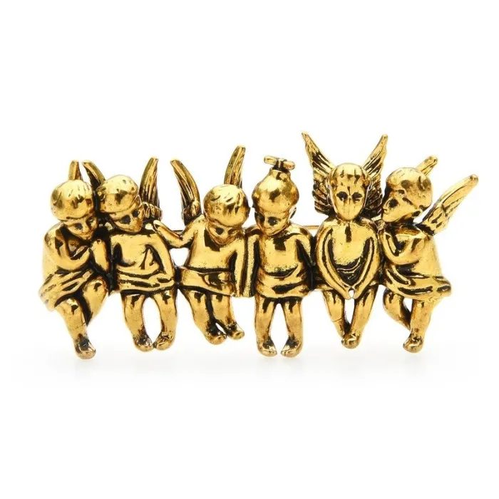 Vintage broche - 6 geluksengeltjesBroches