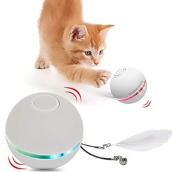Interactief speelgoed voor honden / katten - bal met licht / geluid / veer - USBToys