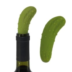 Bouchon de bouteille de vin en silicone - en forme de concombre - réutilisable