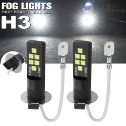 Car fog / DRL light - ampoule LED - H3 - DC12V 3030 SMD 6000K blanc - 2 pièces