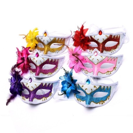 Sexy Venetiaans oogmasker - met diamant / veerbloem / glitterMaskers