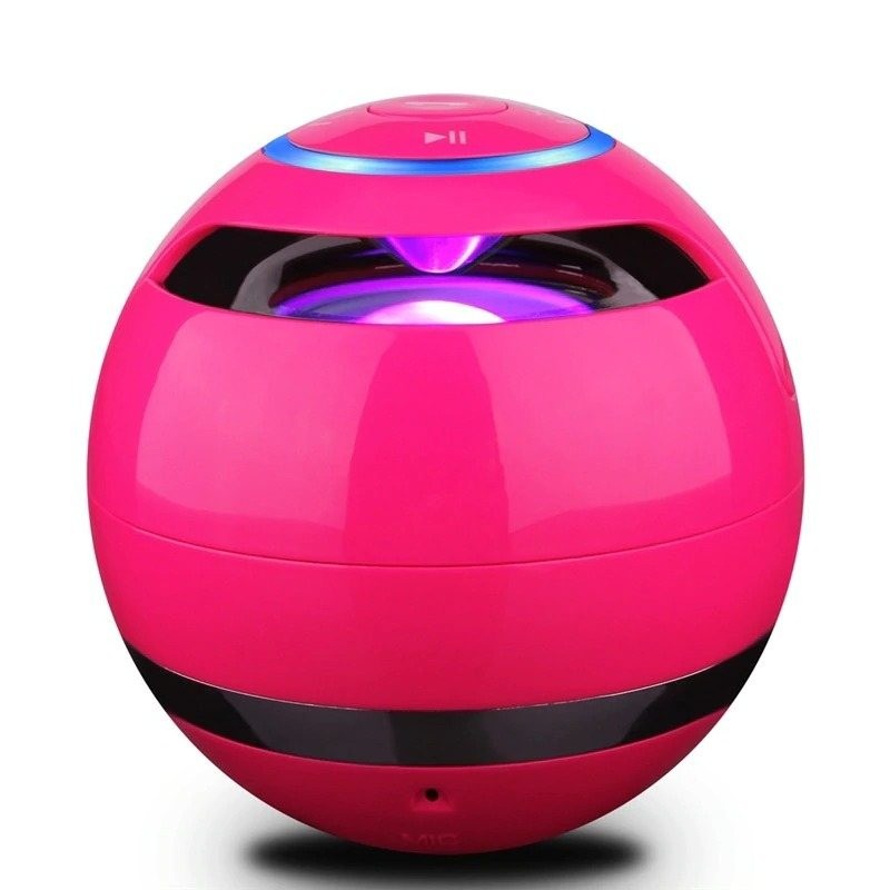 Bluetooth - mini enceinte ronde - LED - avec subwoofer - Hi-Fi - TF - FM - AUX - boule magique