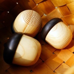 Acorn - mini haut-parleur Bluetooth - sans fil - avec microphone - en forme de marron
