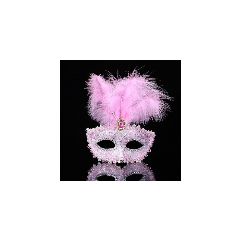 Sexy Venetian eye mask - feathers / lace / crystal - Halloween / masqueradeMasks