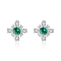 Sneeuwvlok oorbellen met kristal - 925 sterling zilverOorbellen