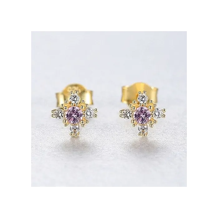 Sneeuwvlok oorbellen met kristal - 925 sterling zilverOorbellen