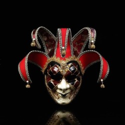 Venetiaanse anonieme joker / clown - volgelaatsmasker - maskerade / HalloweenMaskers