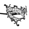 Zwart Venetiaans eenoogmasker - metalen kant - kristallen - maskerade / carnavalMaskers
