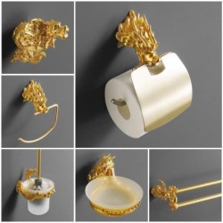 Luxury wall mounted hooks - gold dragon design - paper holder - towel rack - shelf - bathroom accessoriesBathroom & Toilet
