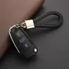 Woven braided leather keychain - detachable - rotatable metal buckleKeyrings