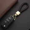 Woven braided leather keychain - detachable - rotatable metal buckleKeyrings