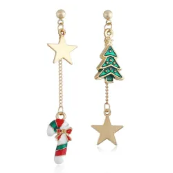Kerstboom - sterren - oorbellenOorbellen