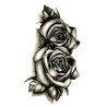 Autocollant de tatouage temporaire - roses noires doubles - imperméable