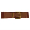 Retro elastische brede riem - leer - gouden gespRiemen