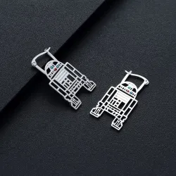 Boucles d'oreilles tendance en argent - avec cristaux - style géométrique