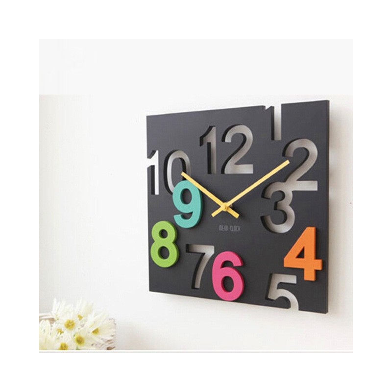 Square wall clock - modern novelty design - hollow outClocks