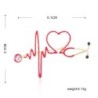 Broche médicale - électrocardiogramme / stéthoscope / coeur - avec cristal