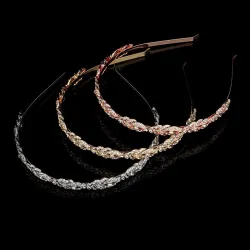 Luxe kristallen tiara - hoofdband - bladmotief met bloemenHaar