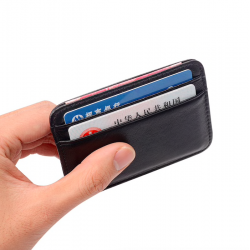 Super slim - mini portefeuille - sac à main - porte-cartes - cuir véritable