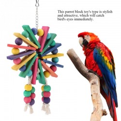 Houten hangend speelgoed voor vogelkooi - Papegaaien - kleurrijkVogels