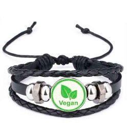 Meerlaagse leren armband - veganistisch dieet - unisexArmbanden