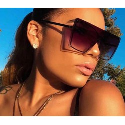 Fashionable oversized sunglasses - square - rimless - UV400